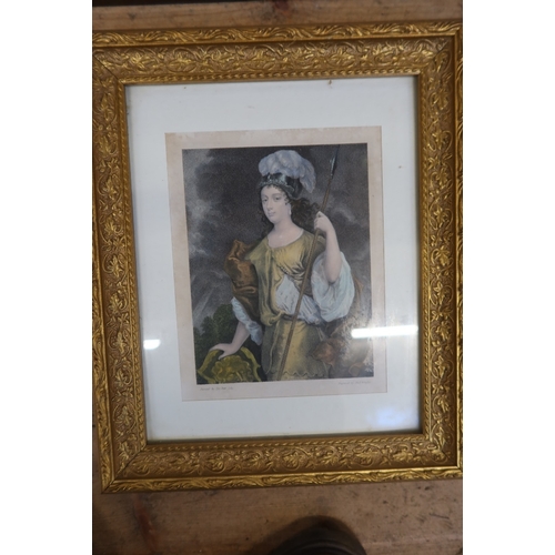 88 - A collection of Antique and later prints together with framed oriental silks