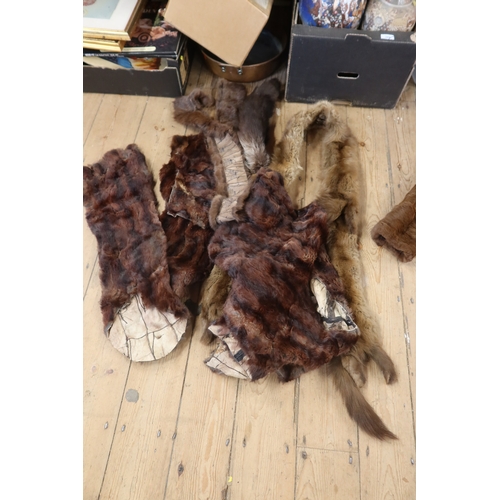 135 - A fur coat and assorted fur items