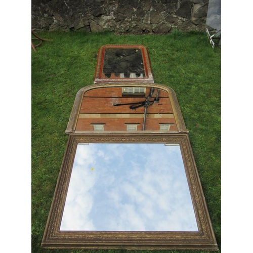 10 - Two over mantle mirrors together with another, 40ins x 30ins, 32ins x 45ins, 35ins x 43ins