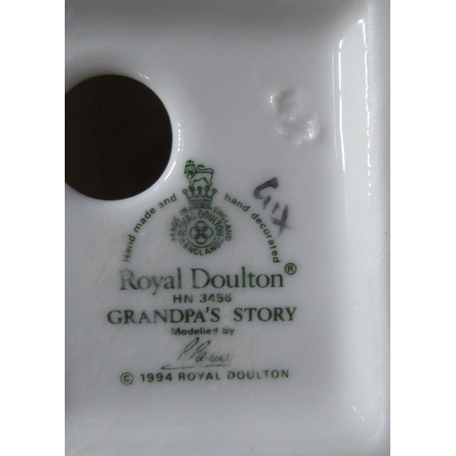 173 - Five Royal Doulton figures, The Laird, When I was Young, Grandpa's Story, The Bedtime Story and afte... 