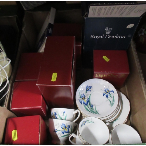 233 - A collection of boxed Spode china, Royal Doulton Balloon seller figure and Windsor china