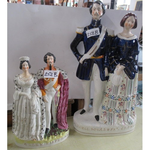 252B - Two Staffordshire models, Princess Royal and Frederick of Prussia, heights 16ins and 15ins