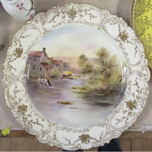 253 - A collection of porcelain, to include a Doulton Burslem plate decorated by Horse