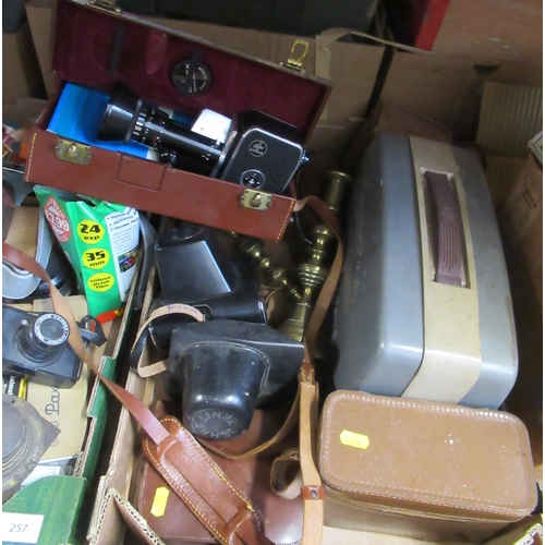 257 - A collection of cameras, camera equipment to include Orion, Bolex Paillard cine camera, projectors e... 