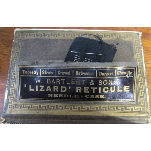 262 - Two ladies companion sewing kits, one from W Bartleet & Sons Lizard Reticule needle case, with thimb... 