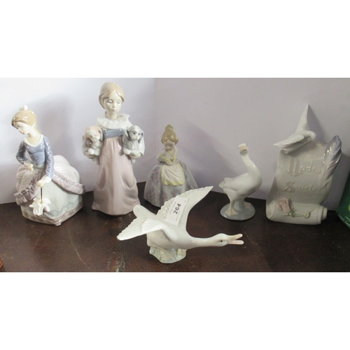 264 - Six Lladro figures, to include geese