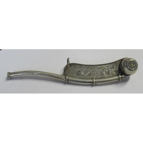 331 - A silver bosons whistle, with engraved decoration