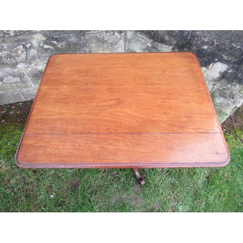 39 - A 19th century rectangular topped mahogany tripod table, 32ins x 25ins, height 27ins