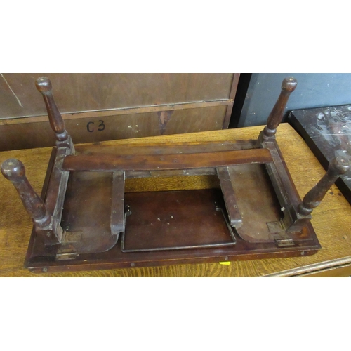 47 - A mahogany folding bed table, width 25ins