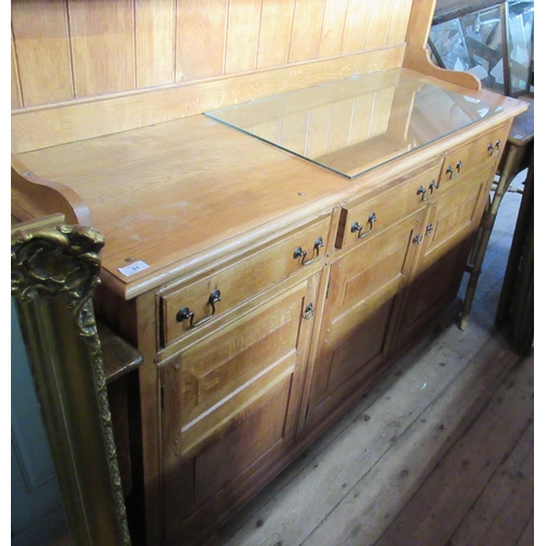 51 - An oak dresser, with plate rack, width 62ins, height 82ins