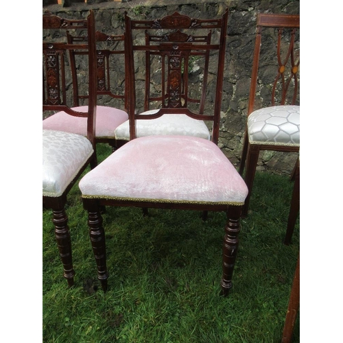 9 - A set of four Edwardian chairs with a pair of bar back Edwardian Chairs