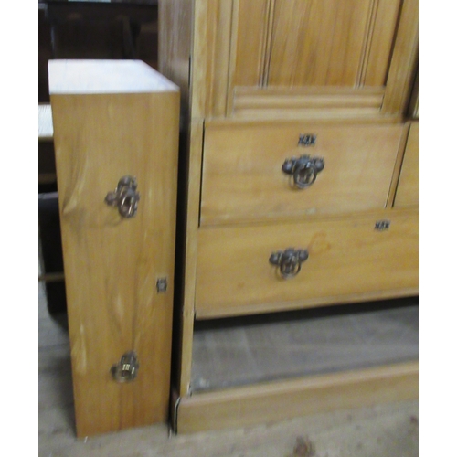 23 - A satinwood linen press, width 47ins, height 82ins, depth 20ins