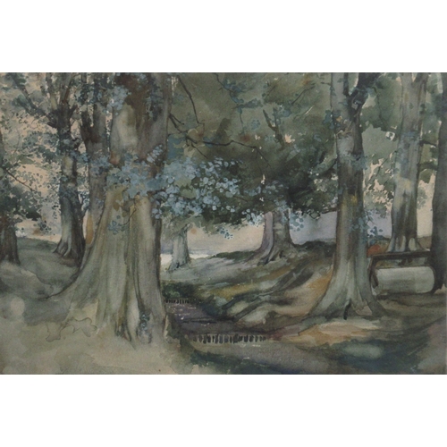 108 - Frederick Shelby, two watercolours, both of trees, 6.5ins x 10ins