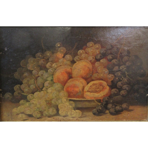 114 - A pair of oil on boards, studies of fruit, 7ins x 11ins