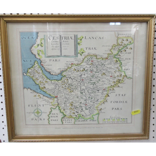 119 - A Robert Mordan map of Northamptonshire, 15ins x 16.5ins, together with another map