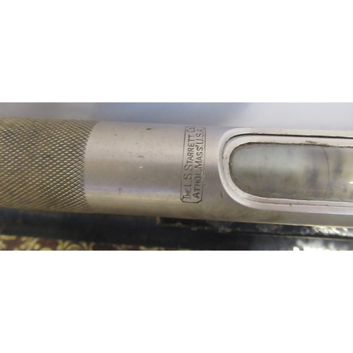 An L S Starrett Co. metal cased spirit level
