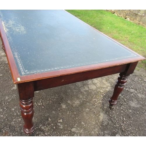 30 - A 19th century mahogany partners desk, with inset writing surface, fitted with three frieze drawers ... 