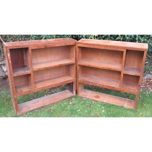 31 - A pair of wooden shelves, 36ins x 9.25ins, height 36ins