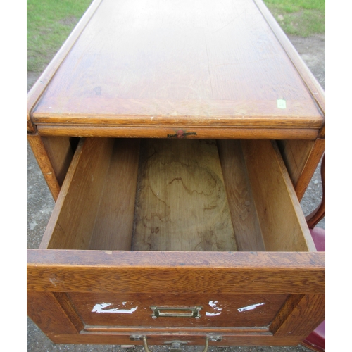 65 - Kenric Efferson, an oak set of two filing drawers, on stand, 28ins x 18.5ins, height 46ins, together... 