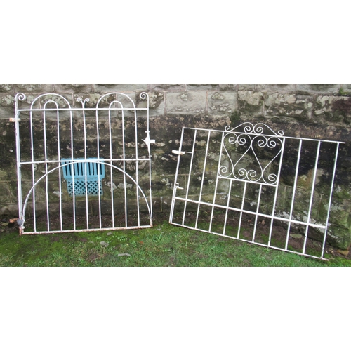 9 - Two painted metal garden gates, 45ins x 43ins and 36ins x 48ins