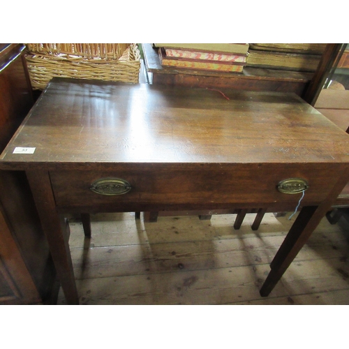 53 - A mahogany sidetable, fitted with a frieze drawer, 35ins x 19ins, height 31ins