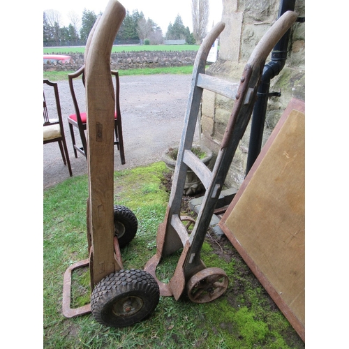 49 - Two vintage sack trucks