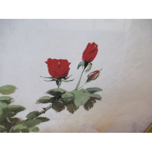 431 - A large print of roses, 35ins x 42ins