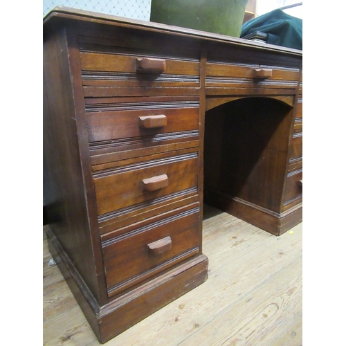 17 - An oak desk  49ins x 22ins x 22 ins