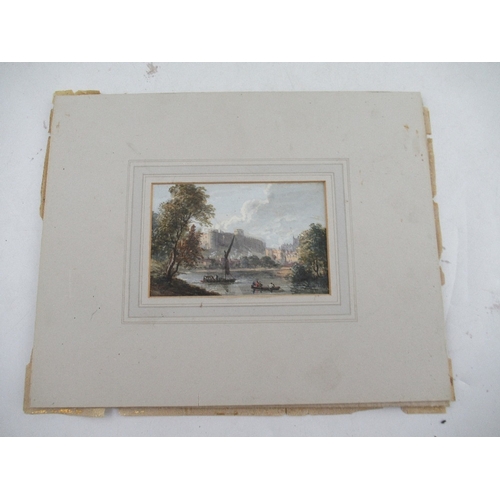 109 - A 19th century watercolour, in the manner of Sandby, a viewing of Shrewsbury, 3.5ins x 5.75