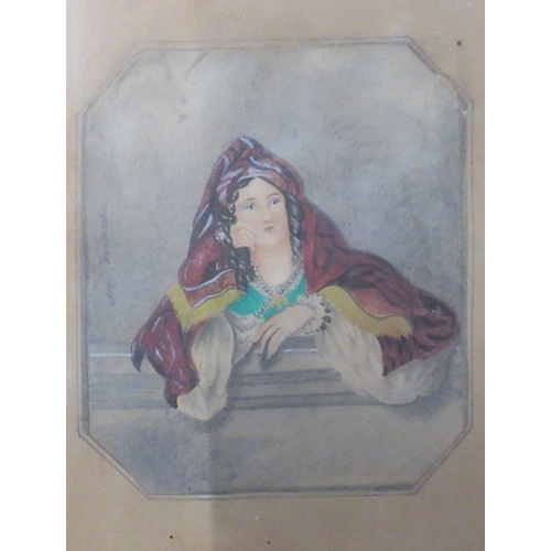 114 - Three 19th century watercolour, portraits of woman