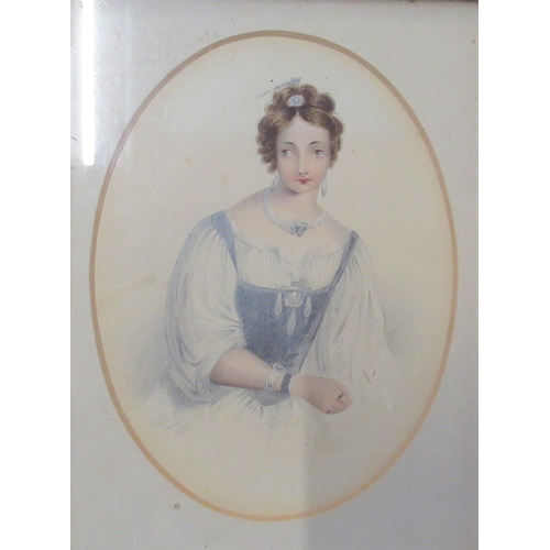 114 - Three 19th century watercolour, portraits of woman