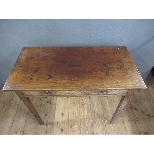 18 - An early 19th century mahogany rectangular side table, fitted with a frieze drawer, width 35ins