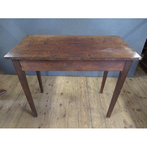 18 - An early 19th century mahogany rectangular side table, fitted with a frieze drawer, width 35ins