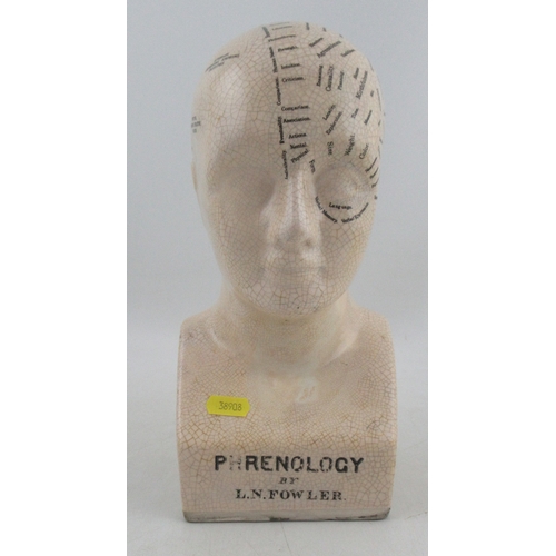 416 - A Phrenology head by L.N.Fowler , height 12ins