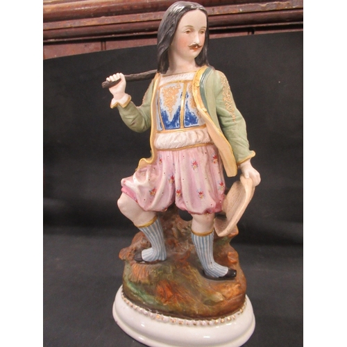 423 - A 19th century continental coloured bisque porcelain figure in the stye of  Vion & Baurry