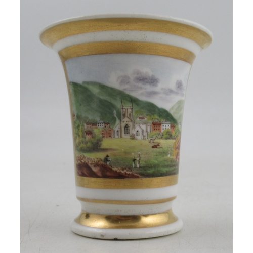 560 - A 19th century Grainger and Co Worcester vase, decorated with a view of the Malvern Hills, with the ... 