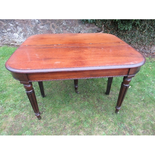 67 - A 19th century mahogany extending dining table, with concertina action and extra leaf raised on reed... 