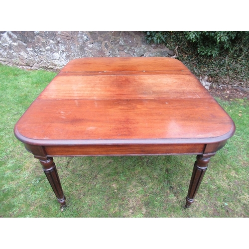 67 - A 19th century mahogany extending dining table, with concertina action and extra leaf raised on reed... 