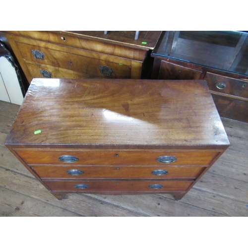 16 - A 19th century mahogany chest of drawers of three drawers, width 35ins, depth 16ins, height 33ins