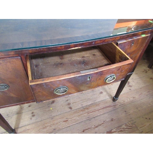 17 - A 19th century mahogany side board, width 44ins, height 34ins, depth 33ins