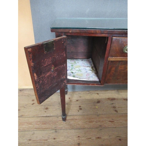 17 - A 19th century mahogany side board, width 44ins, height 34ins, depth 33ins