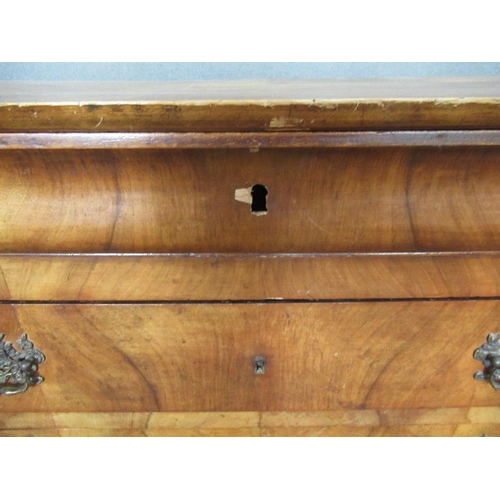 19 - A 19th century continental mahogany chest of drawers, width 47ins, depth 19ins, height 35ins