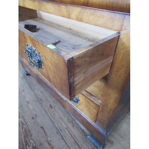 19 - A 19th century continental mahogany chest of drawers, width 47ins, depth 19ins, height 35ins