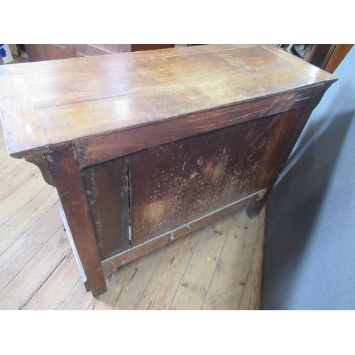 19 - A 19th century continental mahogany chest of drawers, width 47ins, depth 19ins, height 35ins