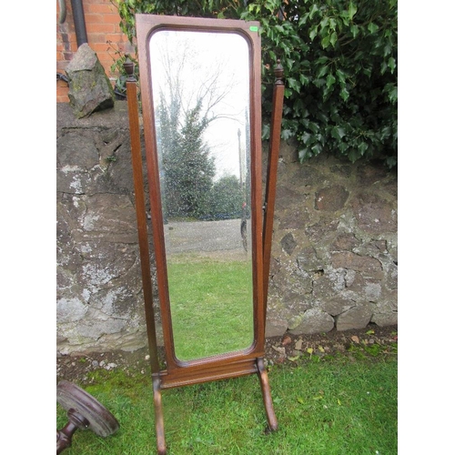 44 - A mahogany framed cheval mirror