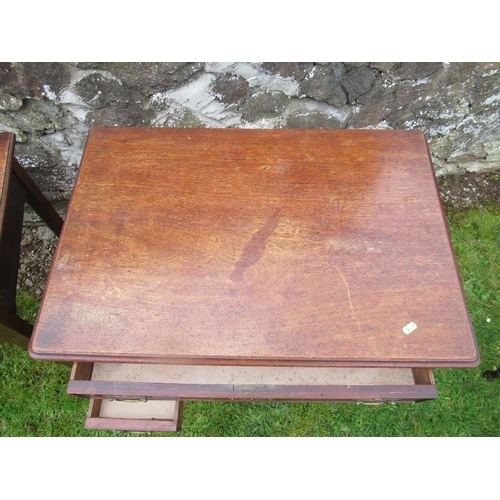 47 - Three 19th century mahogany tables, including two low boys, widths 30ins, 30ins, and 28ins