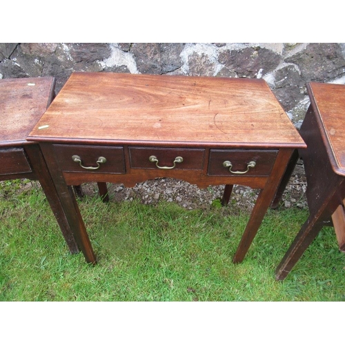 47 - Three 19th century mahogany tables, including two low boys, widths 30ins, 30ins, and 28ins