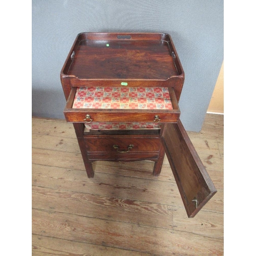 5 - A 19th century tray top commode, width 20ins , depth 18ins, height 32ins