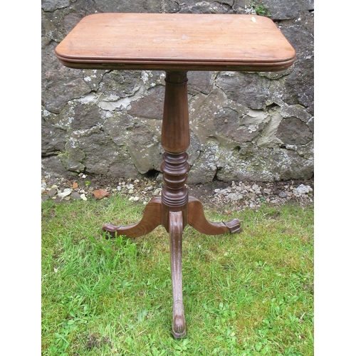 54 - A 19th century mahogany rectangular top occasional table, on turned column, with carved outswept sup... 