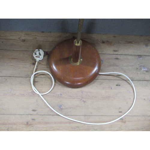 56 - A retro teak and laquered metal lamp standard, height 54ins